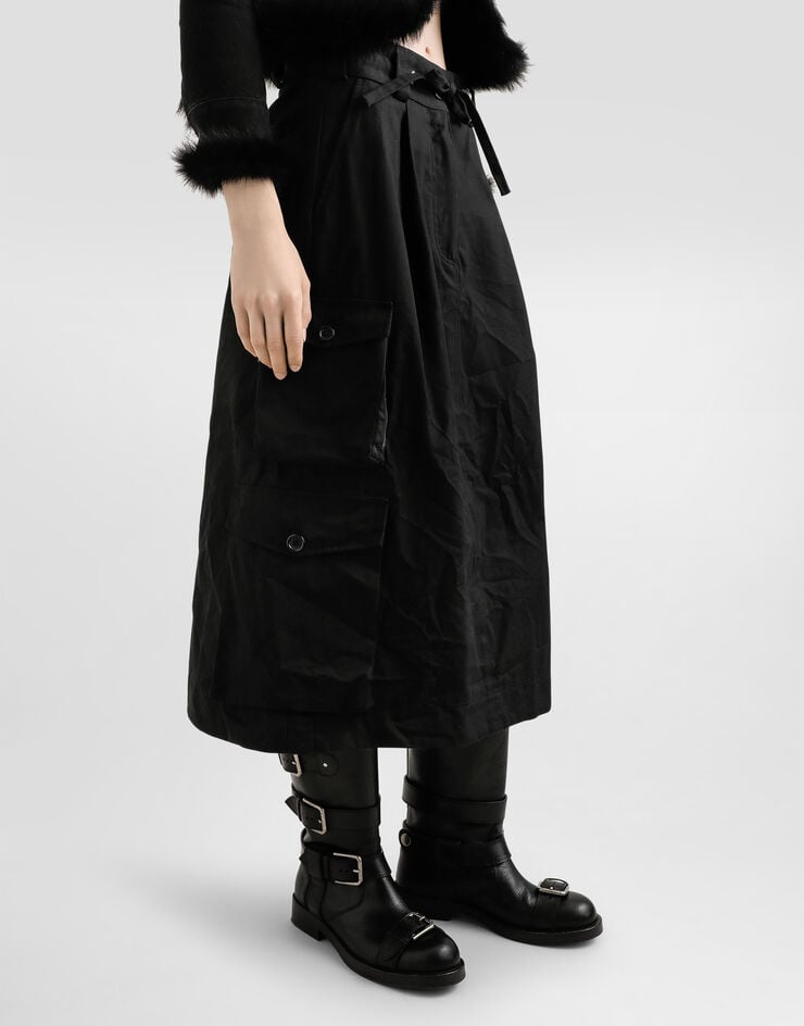 Dolce & Gabbana Cotton cargo skirt Black F4DAQTFU62W