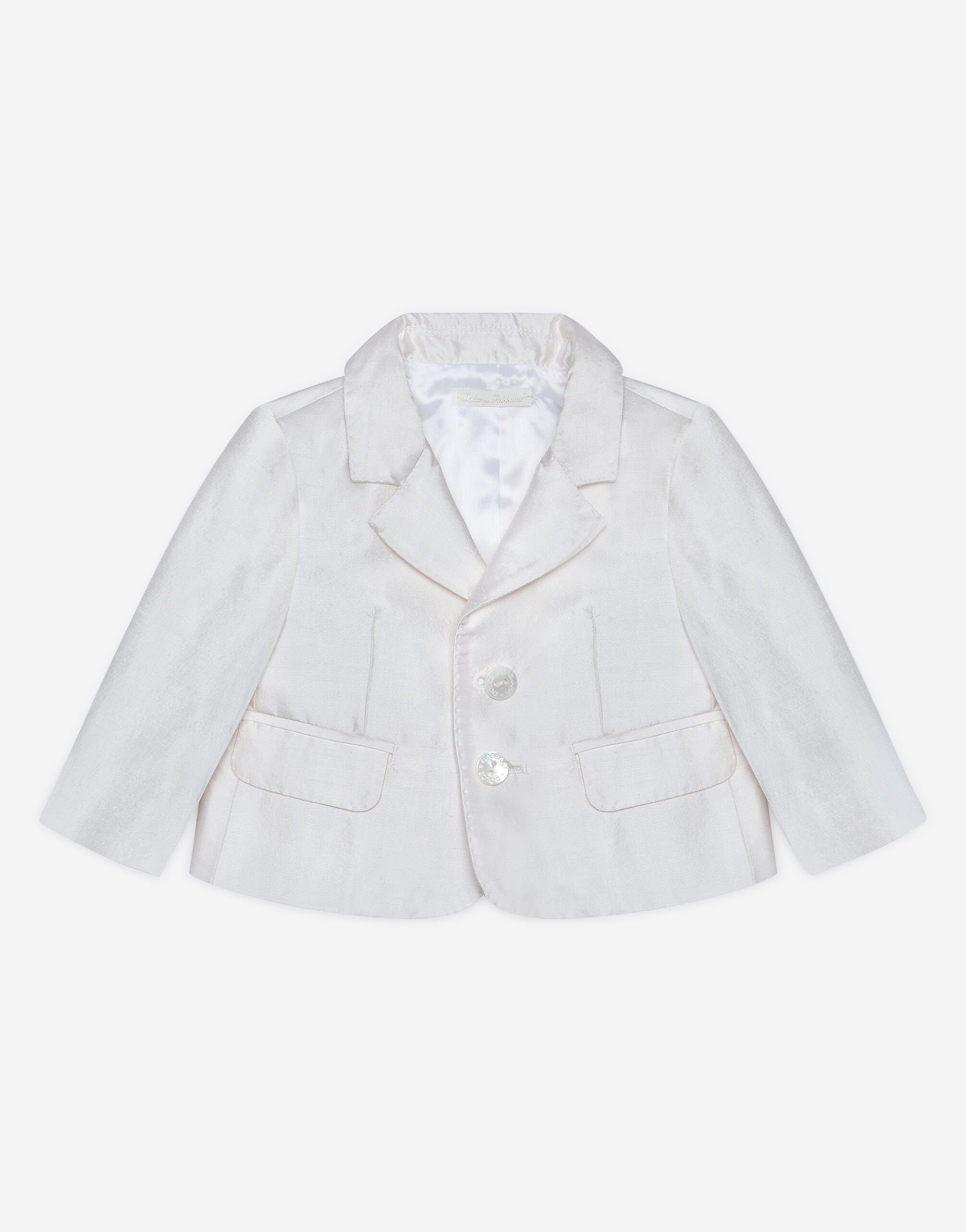 Dolce & Gabbana Single-breasted silk shantung jacket Silver L52DH1G7VXC