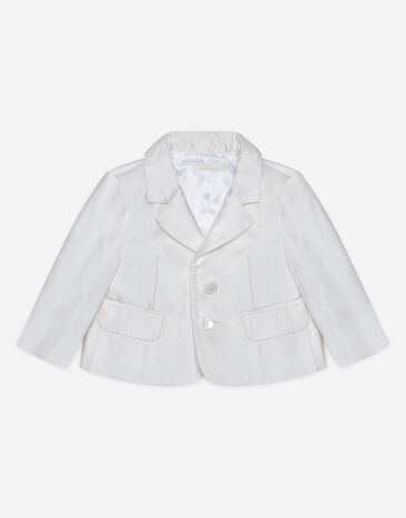 Dolce & Gabbana Chaqueta con solapa de shantung de seda Blanco L0EGC5FU1IR