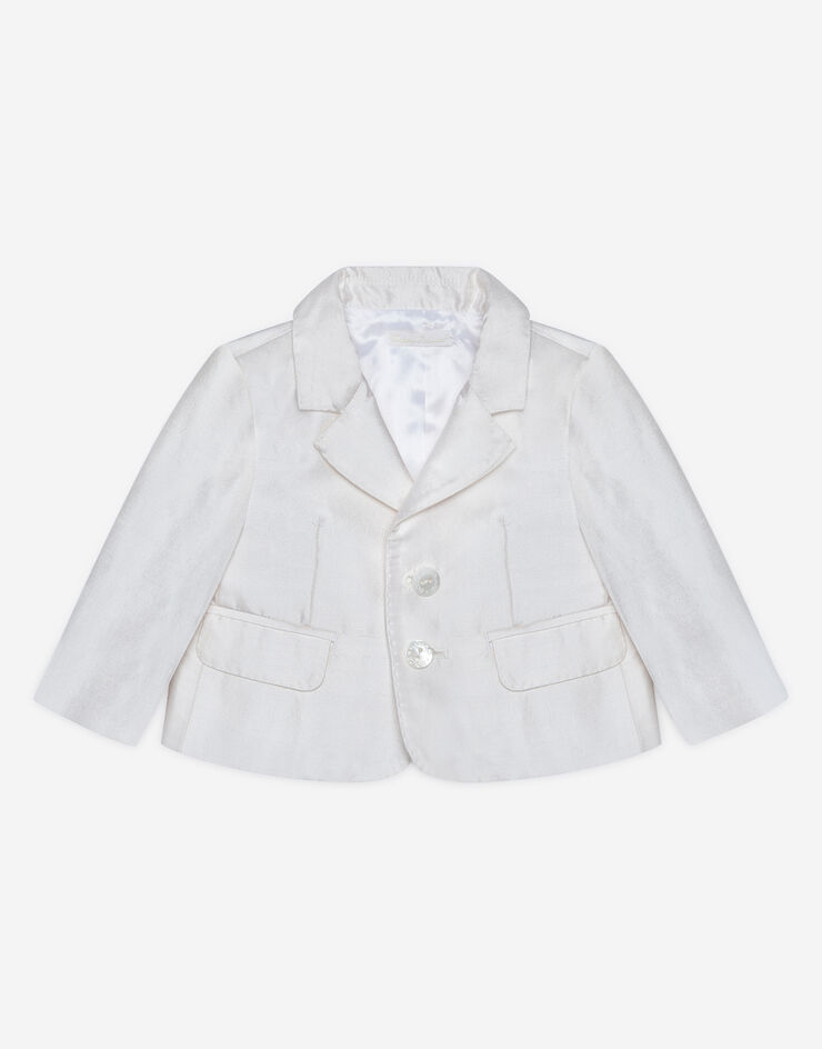 Dolce & Gabbana Veste droite en soie shantung Blanc L0EGC5FU1IR