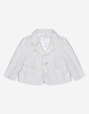 Dolce & Gabbana Single-breasted silk shantung jacket White L0EGC3LK062
