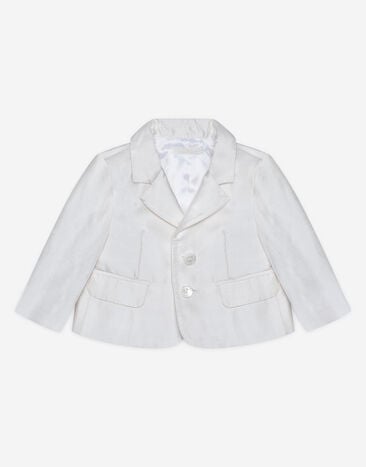 Dolce & Gabbana Single-breasted silk shantung jacket Silver L52DH1G7VXC