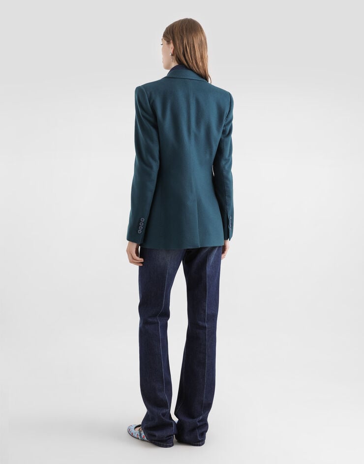 Dolce & Gabbana Single-breasted cashmere jacket Blue F29KNTFU29R