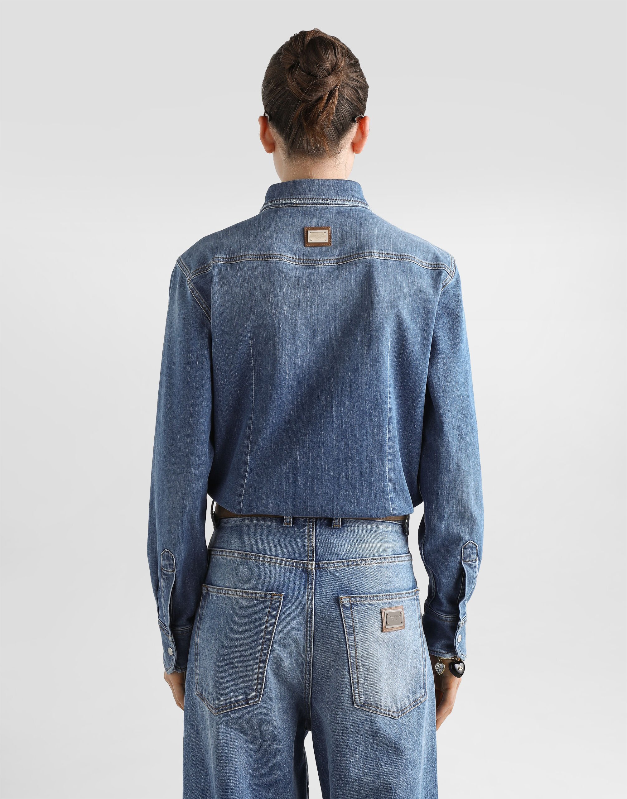 Denim shirt in Multicolor for Women | Dolce&Gabbana®