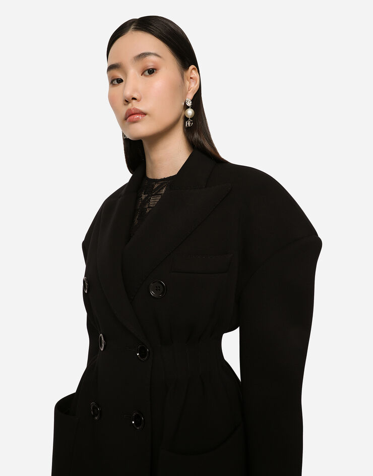 Dolce & Gabbana Двубортное пальто из высокотехнологичного джерси черный F0C2GTFUFJT