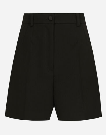 Dolce & Gabbana Wool gabardine tuxedo shorts Black FTC78TFU21E