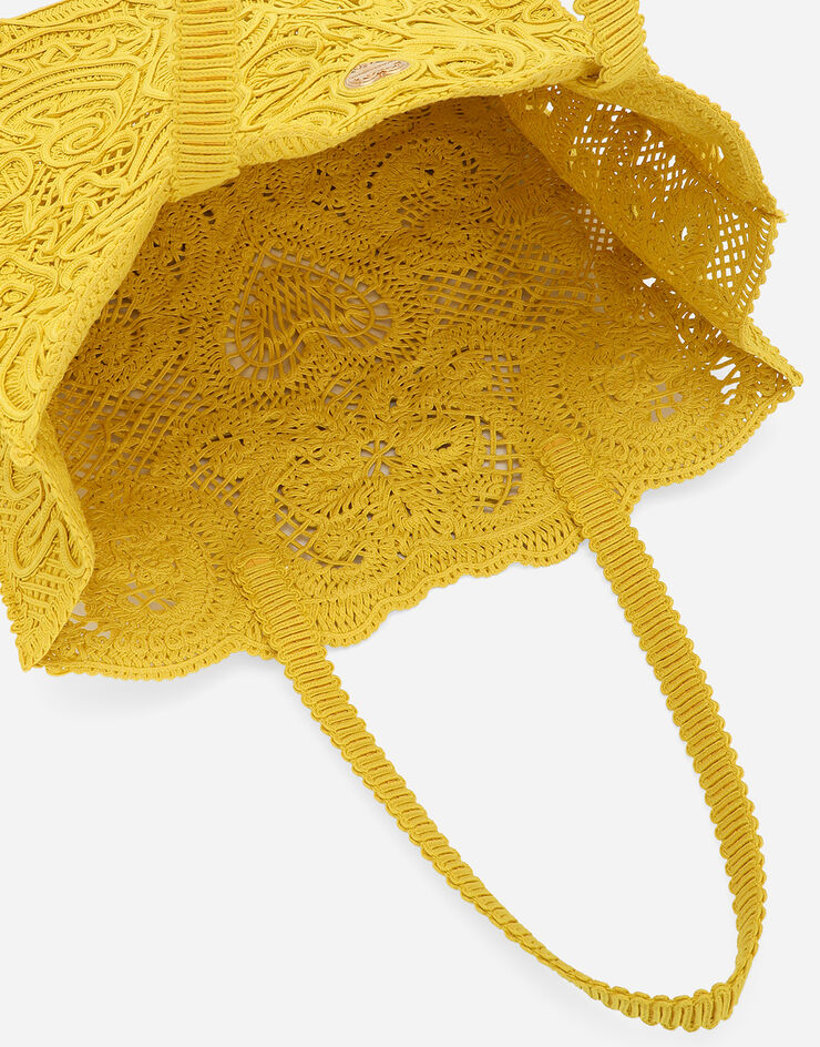 Dolce&Gabbana حقيبة تسوق بياتريس كبيرة أصفر BB6957AW717
