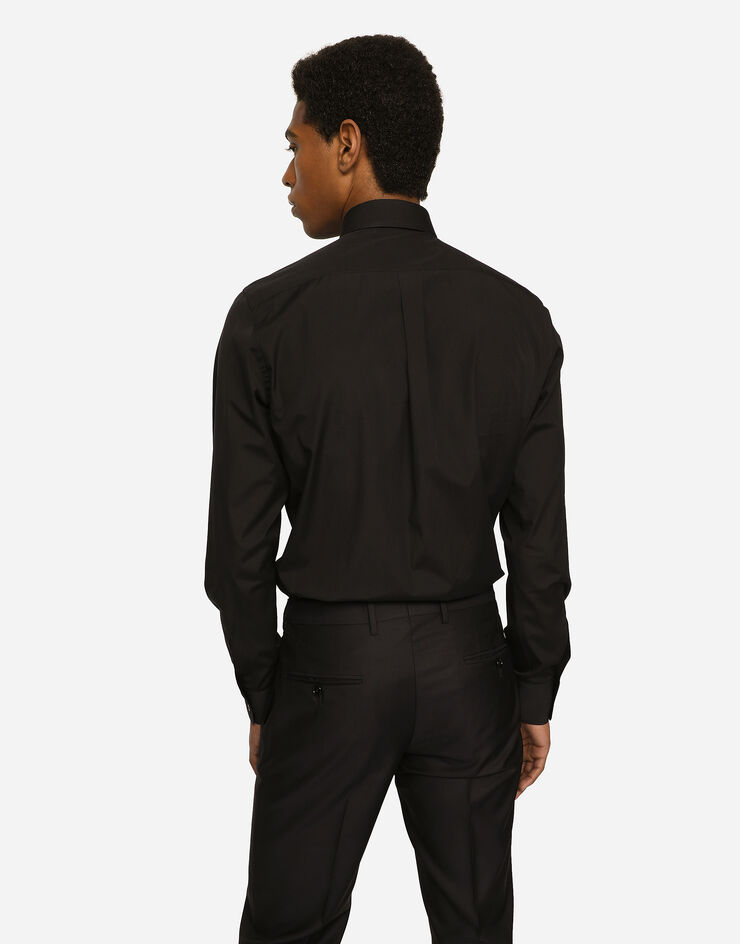 Dolce&Gabbana Stretch poplin Gold-fit shirt Black G5EJ0TGG826