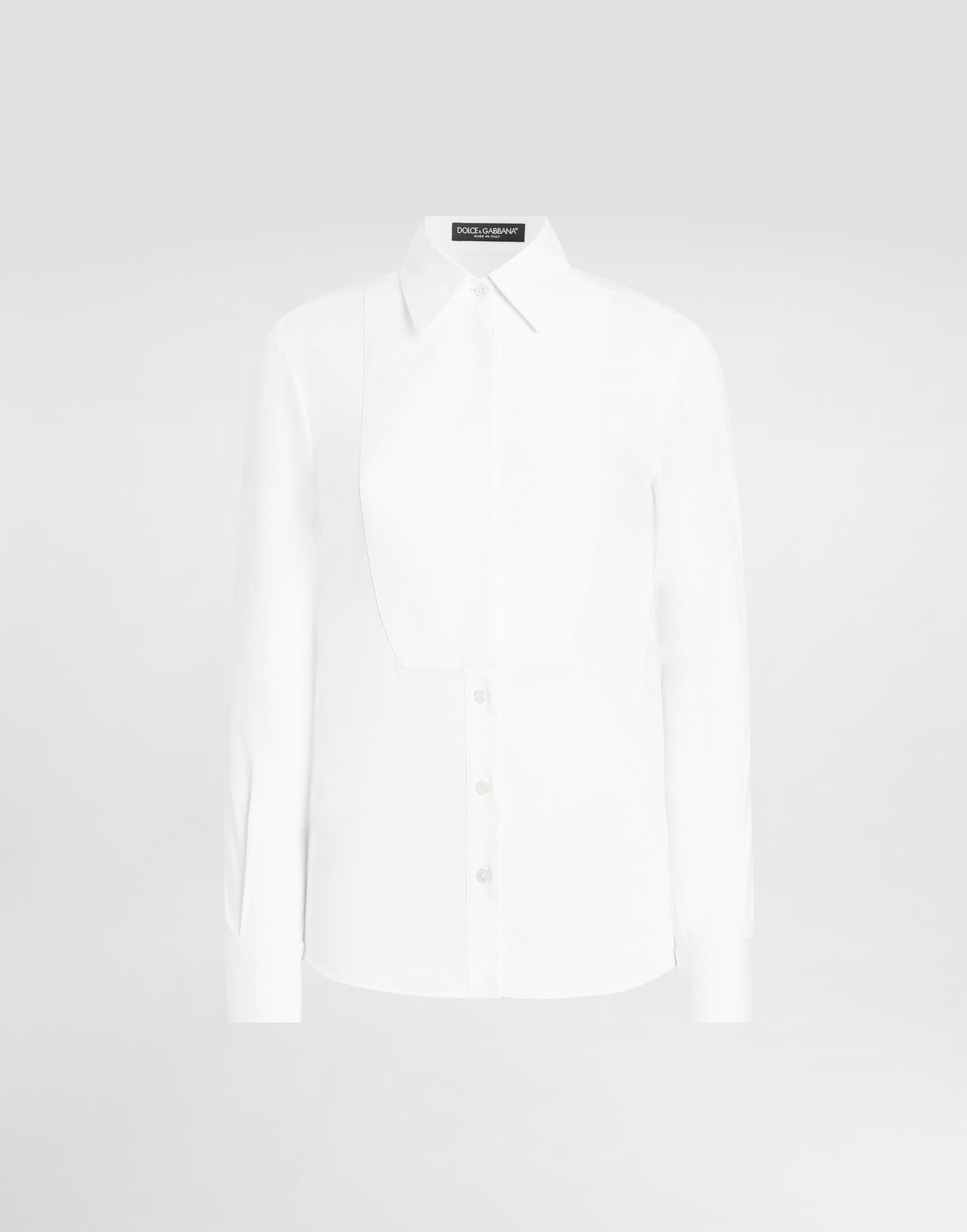 Stretch poplin tuxedo shirt