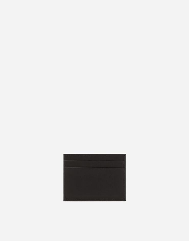 Dolce & Gabbana Porte-cartes en cuir de veau nappa avec logo DG Noir BP0330AW576