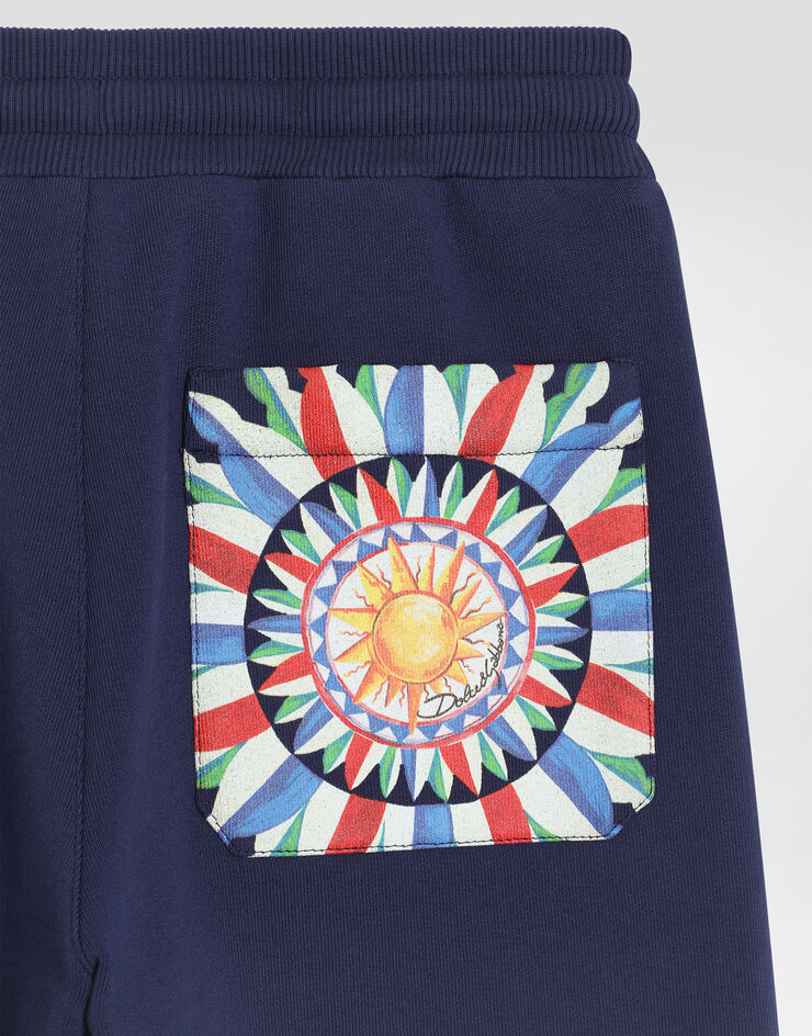 Dolce & Gabbana Bermudas en felpa con estampado carretto Dolce & Gabbana Bermudas en felpa con estampado carretto Blue L4JQXSG7P9H
