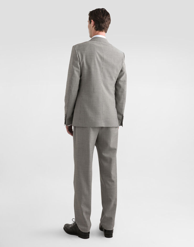 Dolce & Gabbana Double-breasted sicilia light jacket in houndstooth wool Multicolor G2VD9TFQZAG