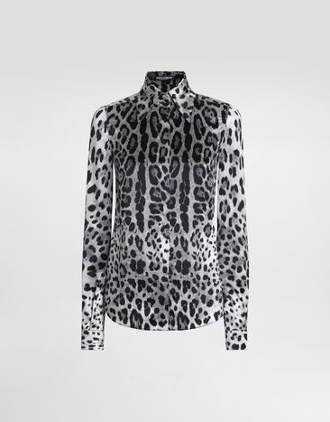 Dolce & Gabbana Leopard-print silk satin shirt Print F5R64TIS1WT