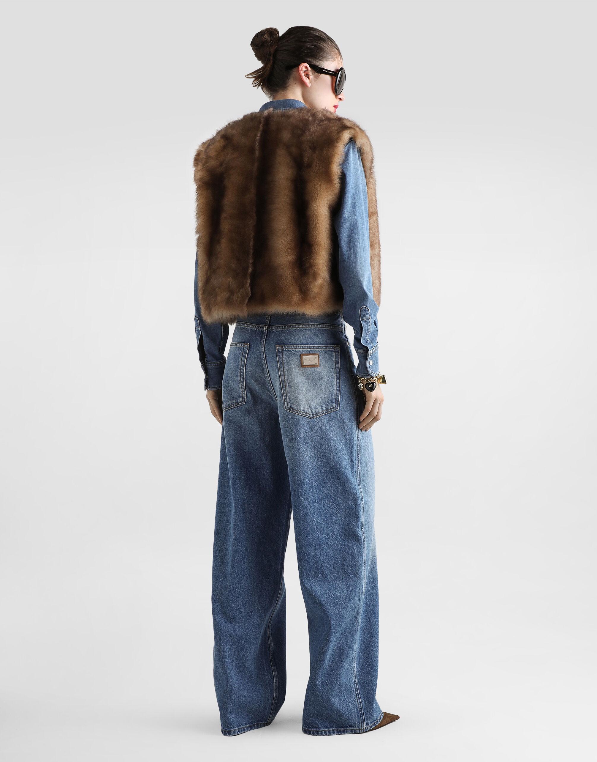 Fur vest in Multicolor for Women | Dolce&Gabbana®