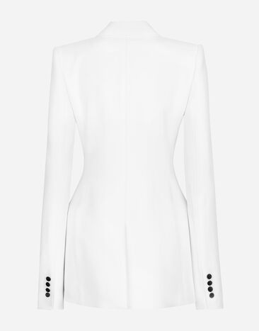 Dolce & Gabbana Double-breasted faille Turlington tuxedo blazer White F29YMTFU3R1
