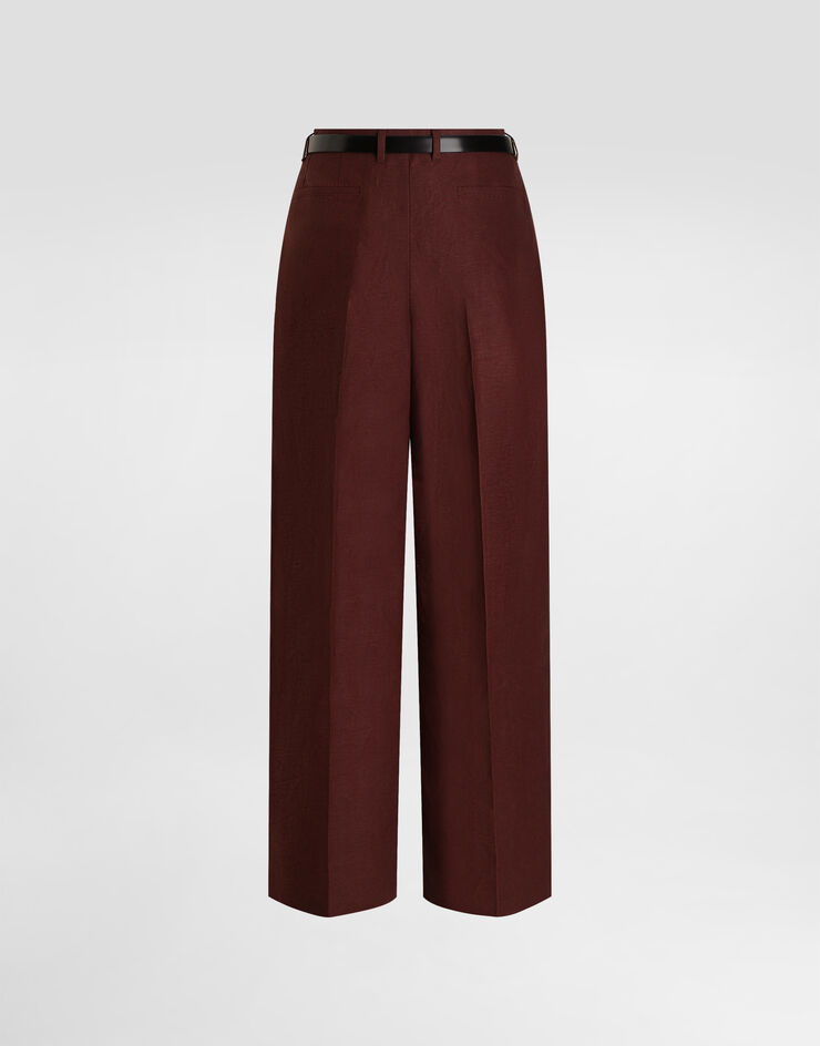Dolce & Gabbana Pantalon en toile de lin à la coupe sartoriale Multicolor FTDMITFU4MC