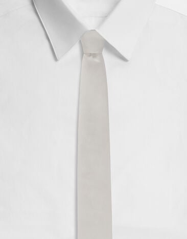 Dolce & Gabbana Corbata de seda con logotipo DG Negro GH706ZGH892