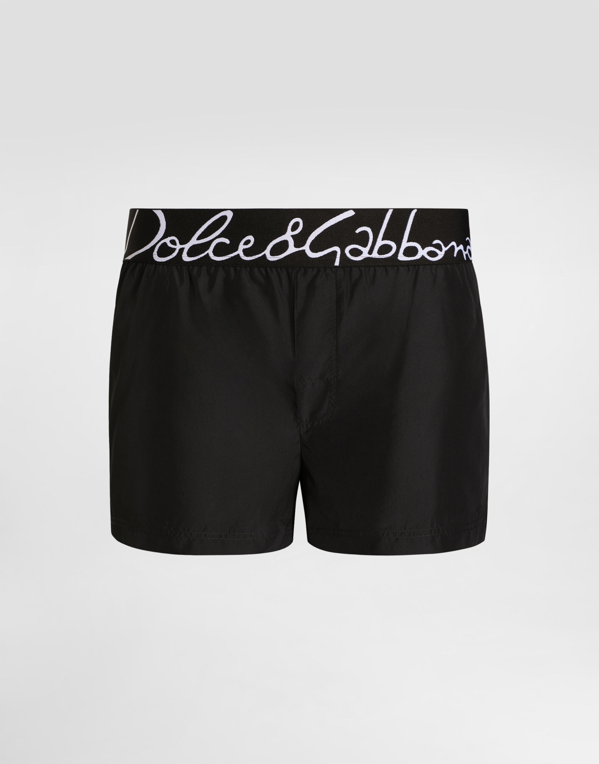 Short swim trunks with Dolce&Gabbana logo in Black for Men