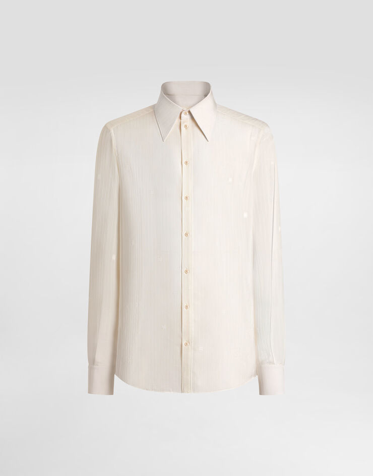 Dolce & Gabbana Gold shirt in silk jacquard Dolce & Gabbana Gold shirt in silk jacquard White G5NP9TFJ1J4
