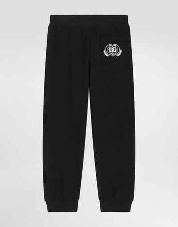 Dolce & Gabbana Fleece trousers with DG print Black L4JPT0G7P2B