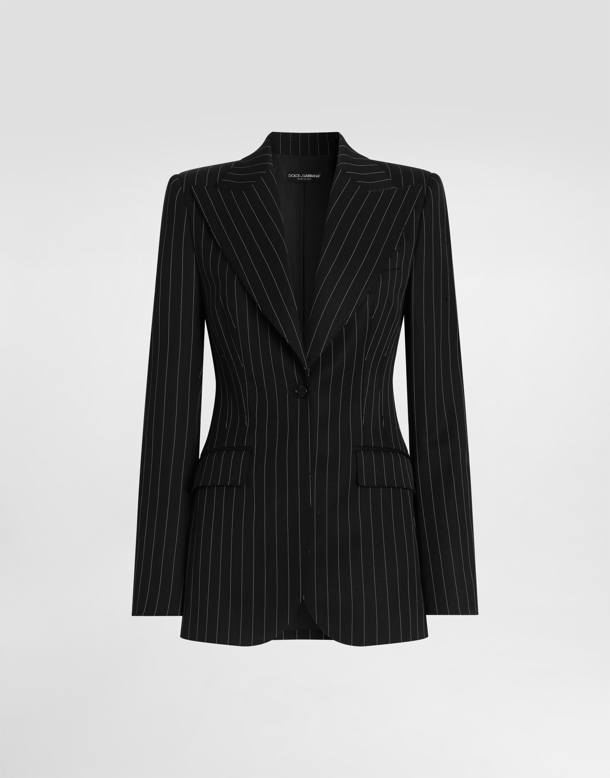 Turlington single-breasted jacket in pinstripe wool