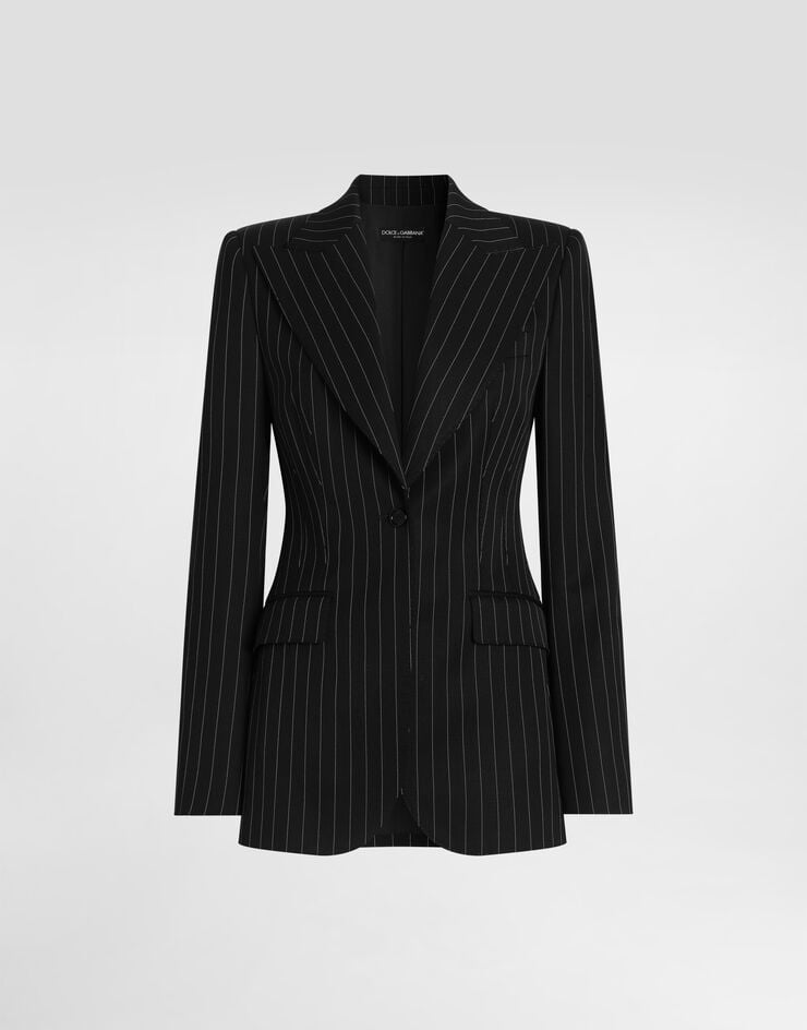 Dolce & Gabbana Turlington single-breasted jacket in pinstripe wool Multicolor F29QGTFRZAT