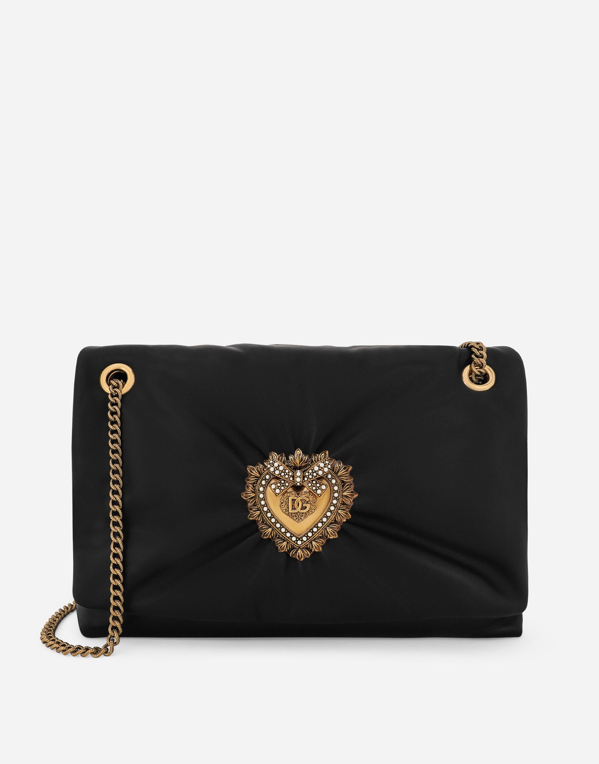Dolce & Gabbana Large Devotion Soft shoulder bag Black BB7100AW437