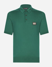 Dolce & Gabbana Wool polo-shirt with branded tag Multicolor GXO38TJCVC7