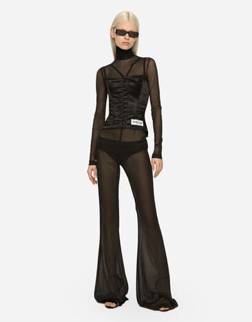 Dolce & Gabbana Bustier mit Re-Edition-Label Schwarz F774UTFURAD