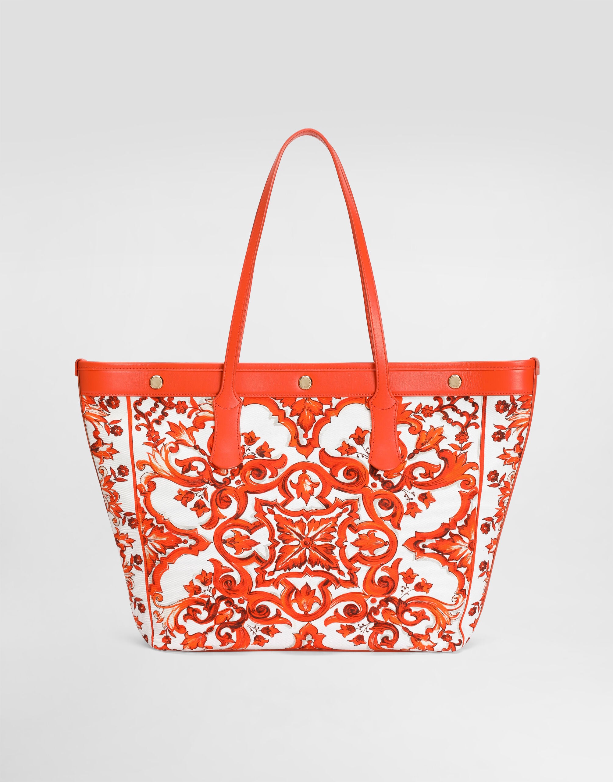 超希少　 DOLCE&GABBANA マヨリカ柄 トートバッグ 　大容量 Atene shopping bag in majolica-print canvas in Multicolor for