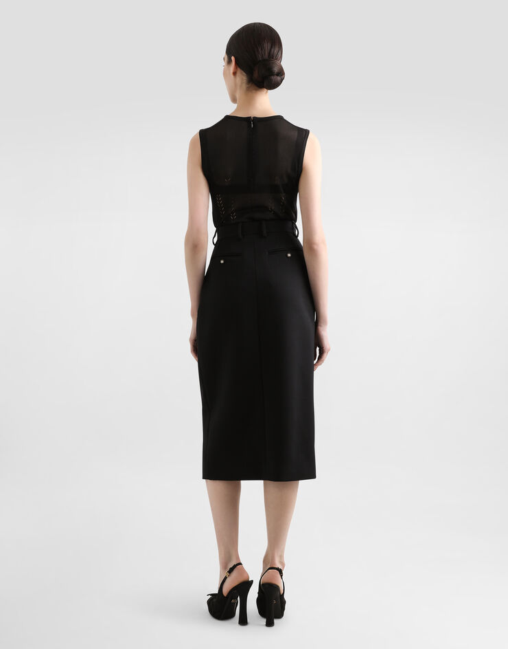 Dolce & Gabbana Sleeveless silk sweater Black FXT47TJBSLL