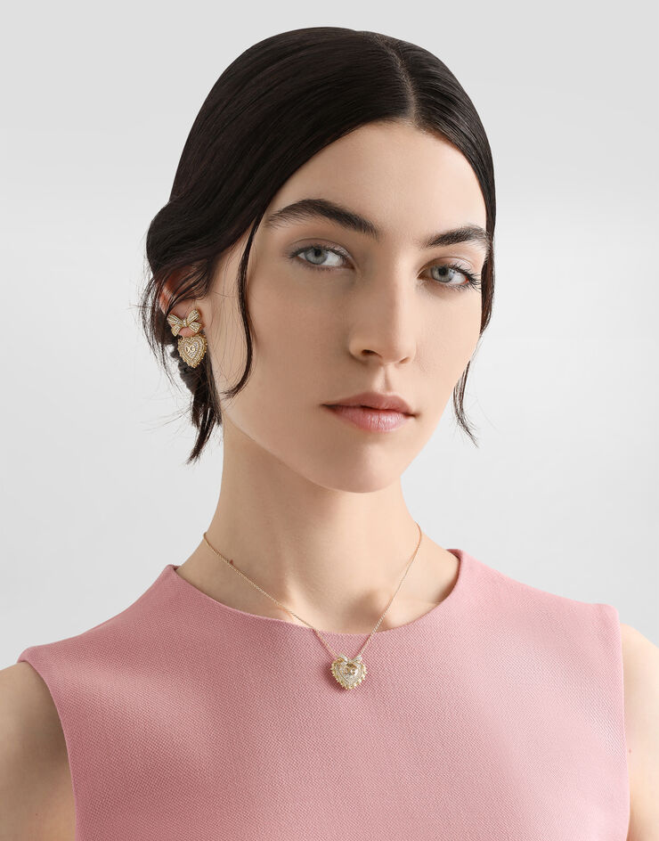 Dolce & Gabbana Ohrringe Devotion aus Gelbgold 18 kt mit Diamanten Gold WEND4GWYEDI