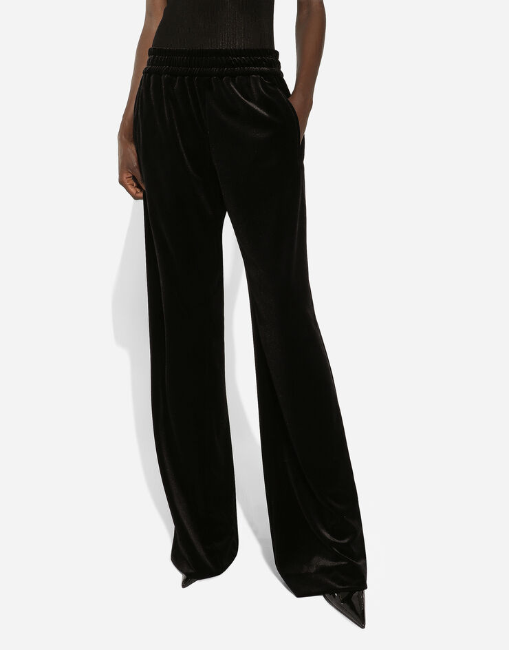 Dolce & Gabbana Velvet jogging pants Negro FTC1GTFUWD6