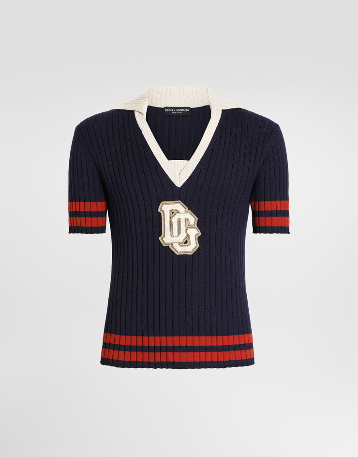 Dolce & Gabbana Ribbed wool pullover Multicolor GXY65ZJGMFP