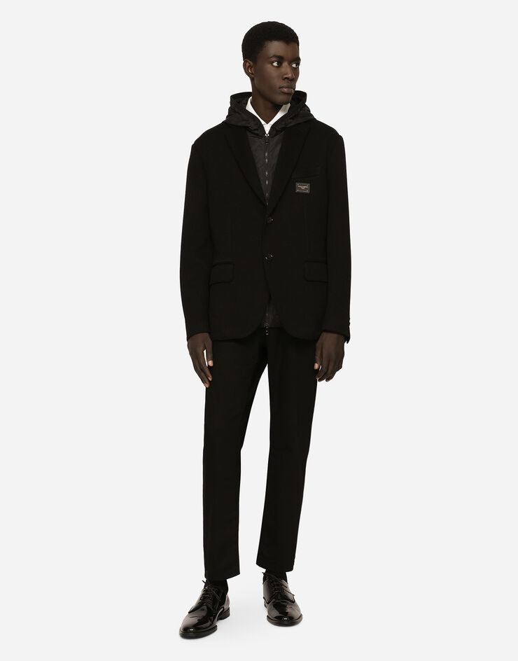 Dolce & Gabbana Hooded jersey jacket and nylon vest Black G9ABFTGF788