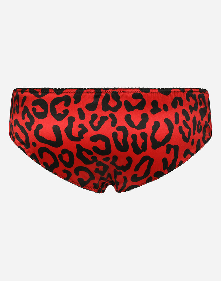 Dolce & Gabbana Braguita de raso con estampado de leopardo Multicolor O2B23TFSA4T