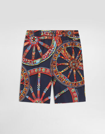 Dolce & Gabbana Carretto-print poplin bermuda shorts Multicolor L44Q24HS5VU
