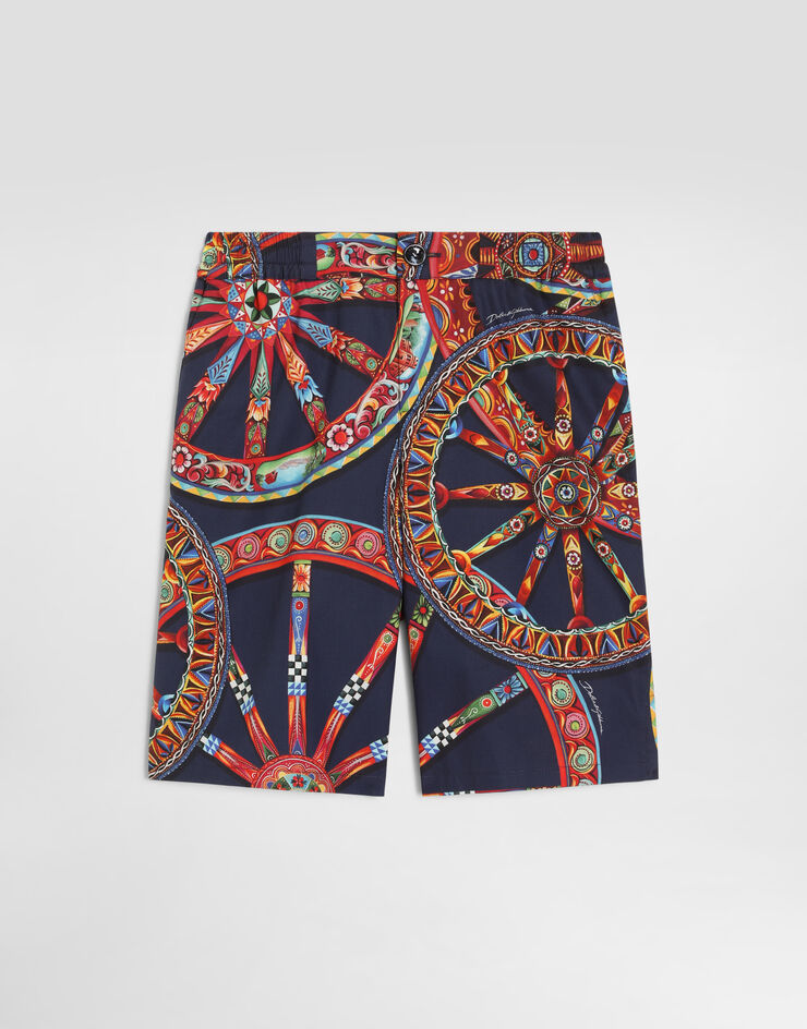 Dolce & Gabbana Carretto-print poplin bermuda shorts Multicolor L44Q24HS5VU