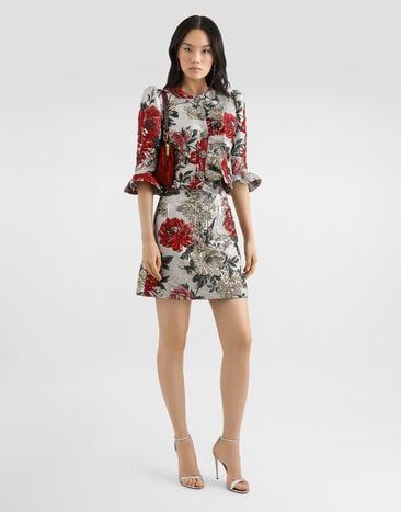 Dolce & Gabbana Floral jacquard mini skirt Multicolor F4C0VZHJMRI
