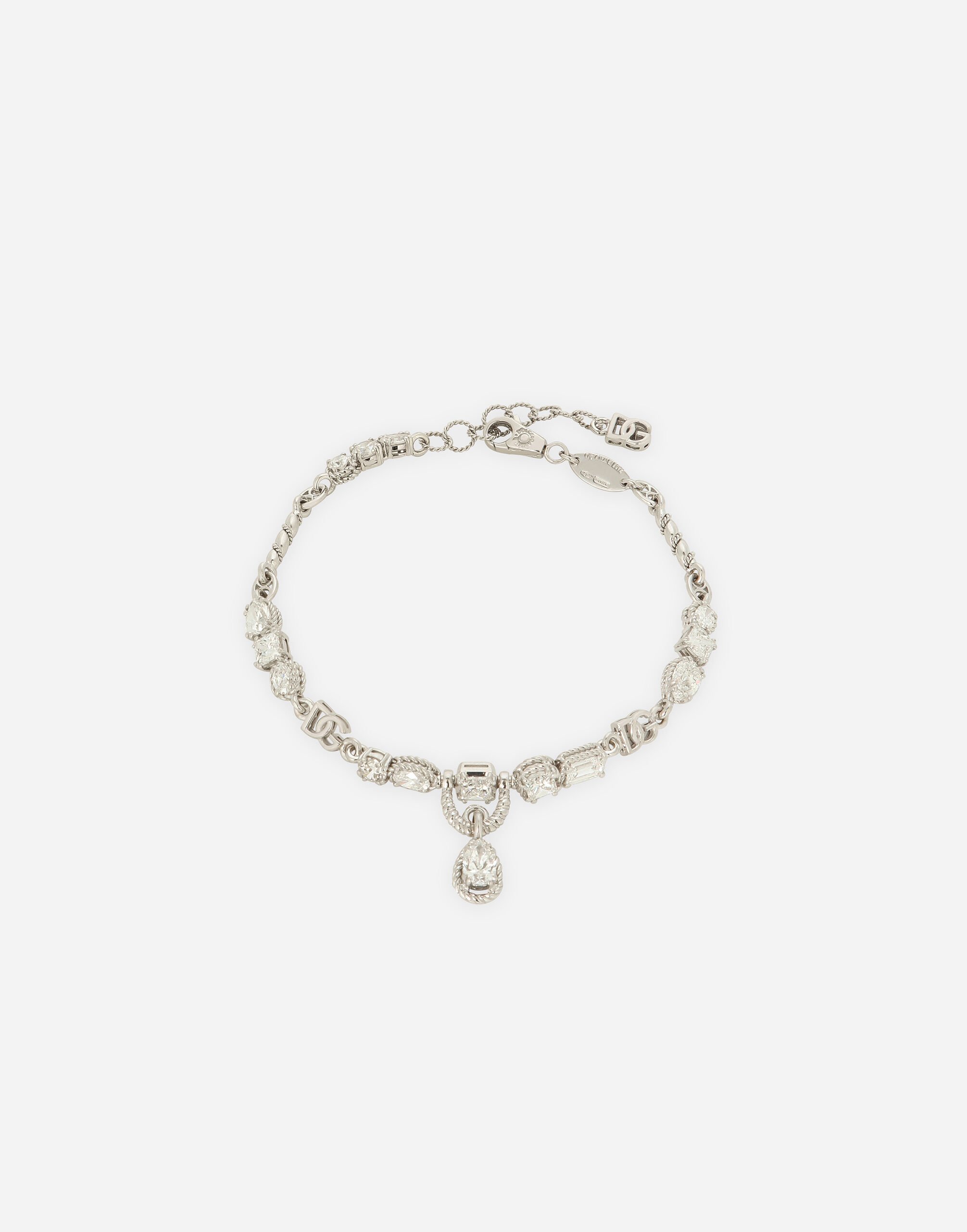 Dolce & Gabbana Easy Diamond bracelet in white gold 18Kt and diamonds Weiss WBQA1GWTSQS