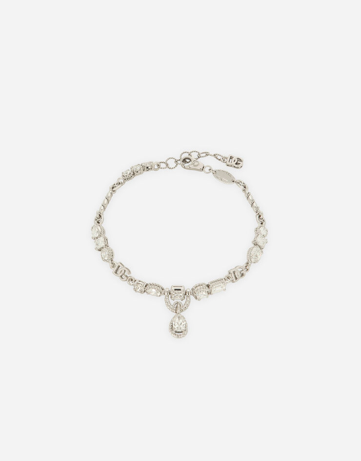 Dolce & Gabbana Bracciale Easy Diamond in oro bianco 18Kt e diamanti Bianco WBQD1GWDIA1