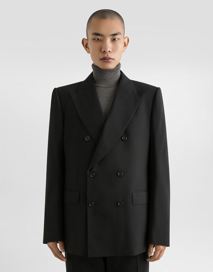 Dolce & Gabbana Double-breasted stretch wool Sicilia-fit suit Black GKPRMTGK300