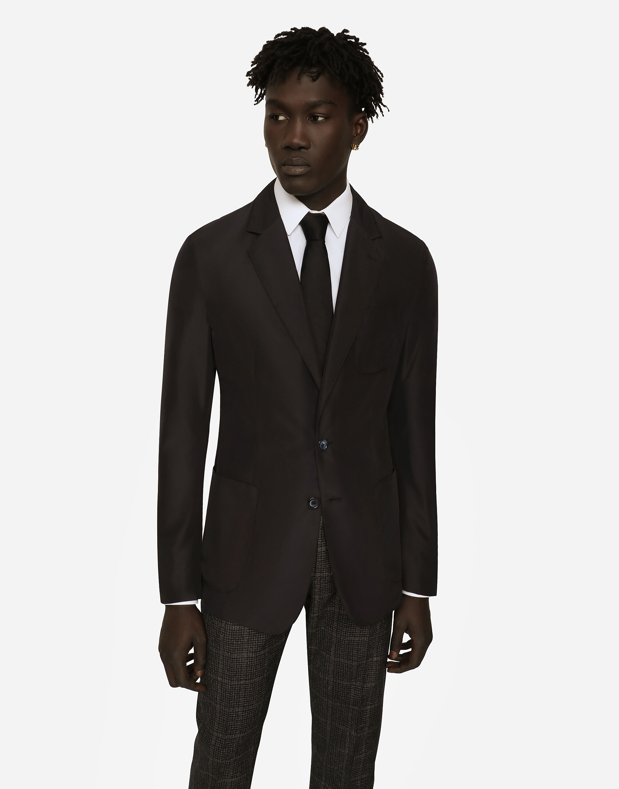 Single breasted nylon jacket in Blue for for Men Dolce Gabbana