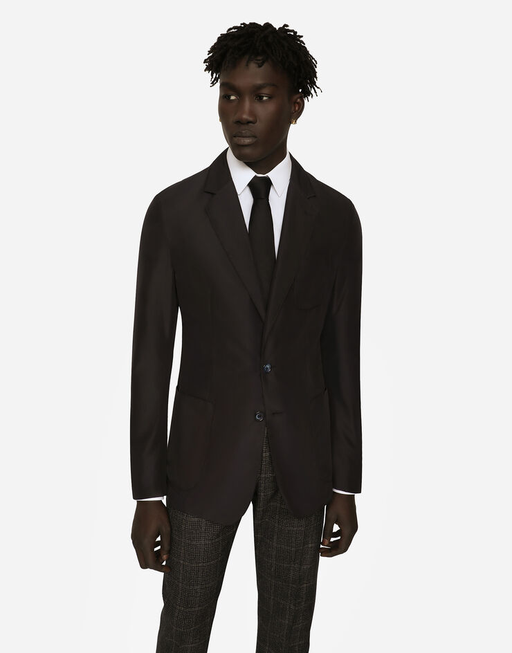 Dolce&Gabbana Single-breasted nylon jacket Blue G2SI0TFUMQ7