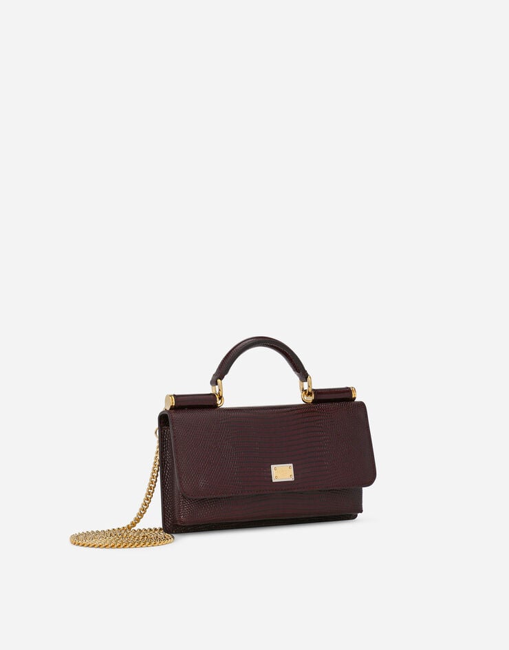 Dolce&Gabbana Mini-Bag Leguan-Prägung Burgunderrot BI3280A1095