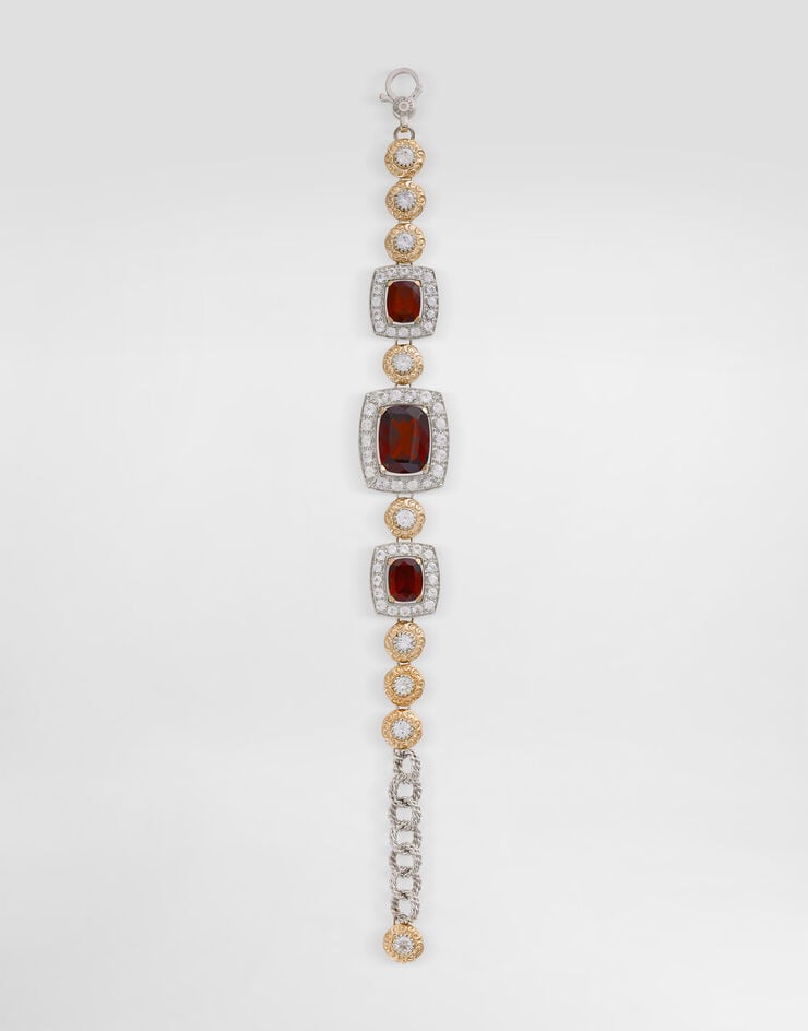 Dolce & Gabbana Eleganza Bracelet 18-carat white and rose gold, garnets, and sapphires White WBSA4GWGAR1