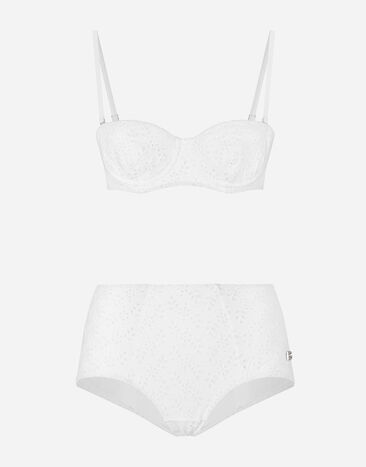 Dolce & Gabbana Broderie anglaise balconette bikini with high-waisted bikini bottoms Print O8A54JFSG9R