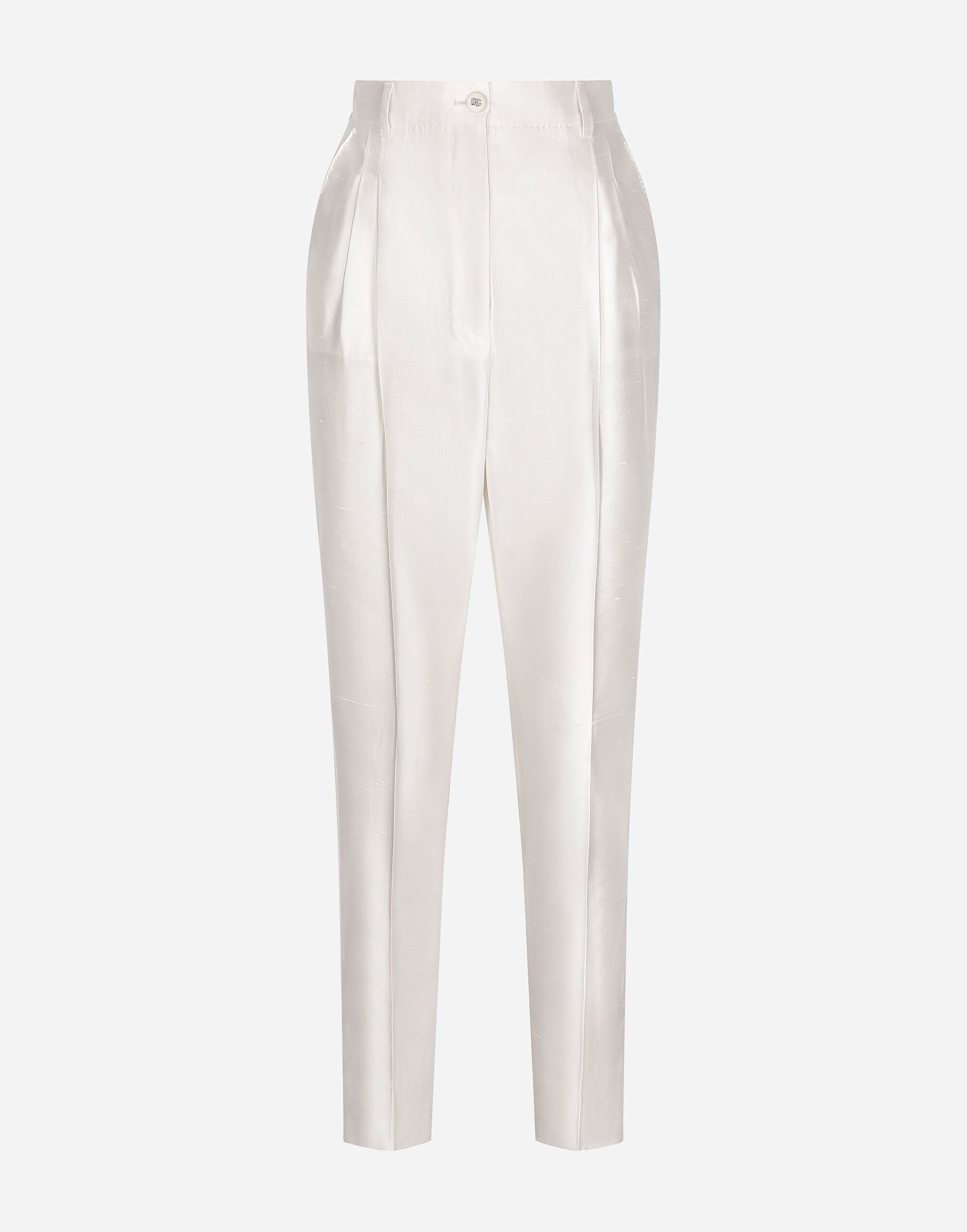 Pantalones de shantung en Blanco de Mujer Dolce Gabbana
