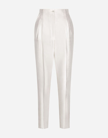 Dolce & Gabbana Hose aus Shantung Weiss FTCJDTFU1L5
