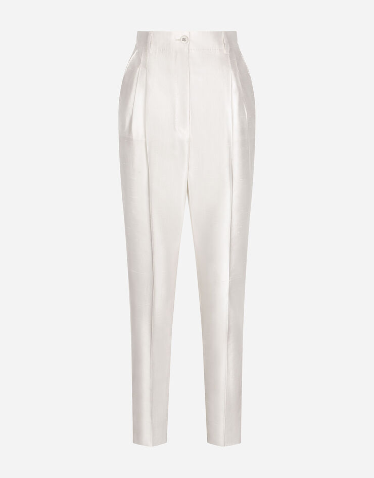 Dolce & Gabbana Hose aus Shantung Weiss FTCJDTFU1L5